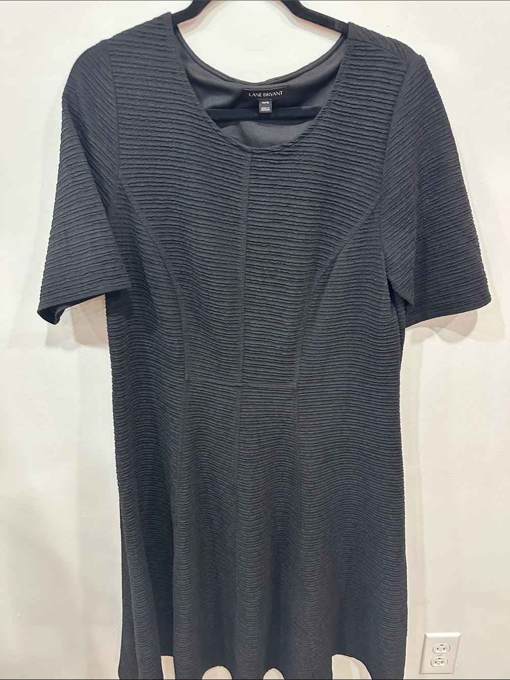 Lane Bryant Black Textured Midi Dress